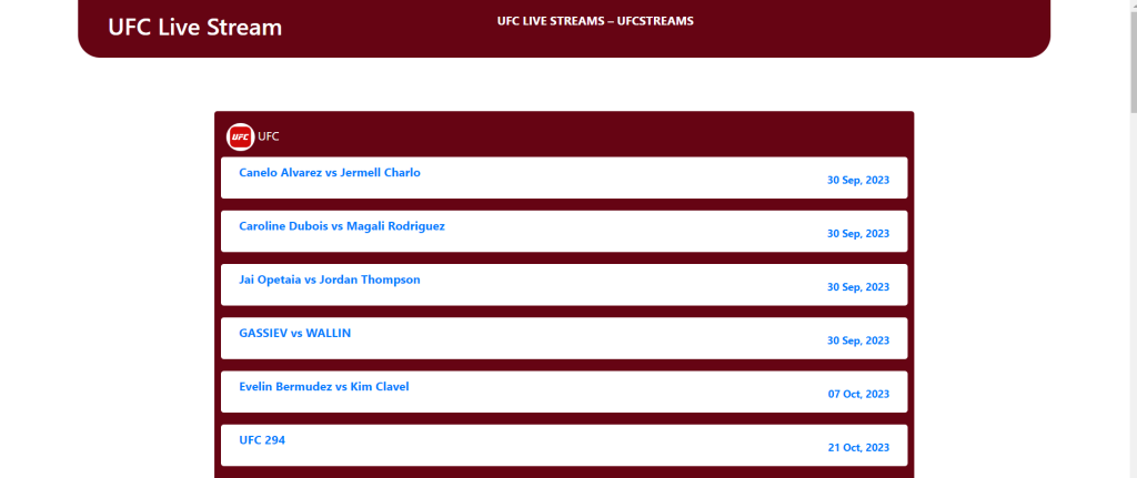 UFC streams